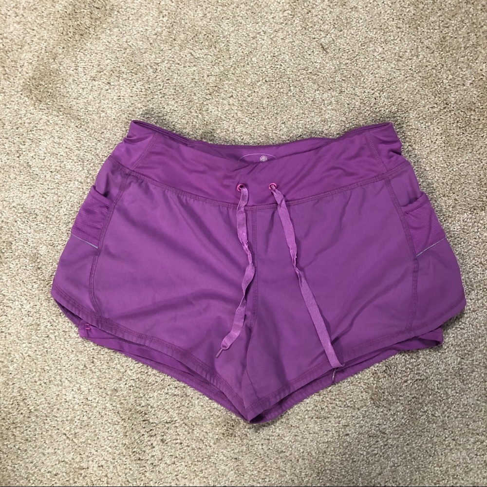 Magenta workout shorts